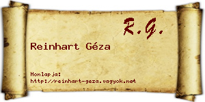Reinhart Géza névjegykártya